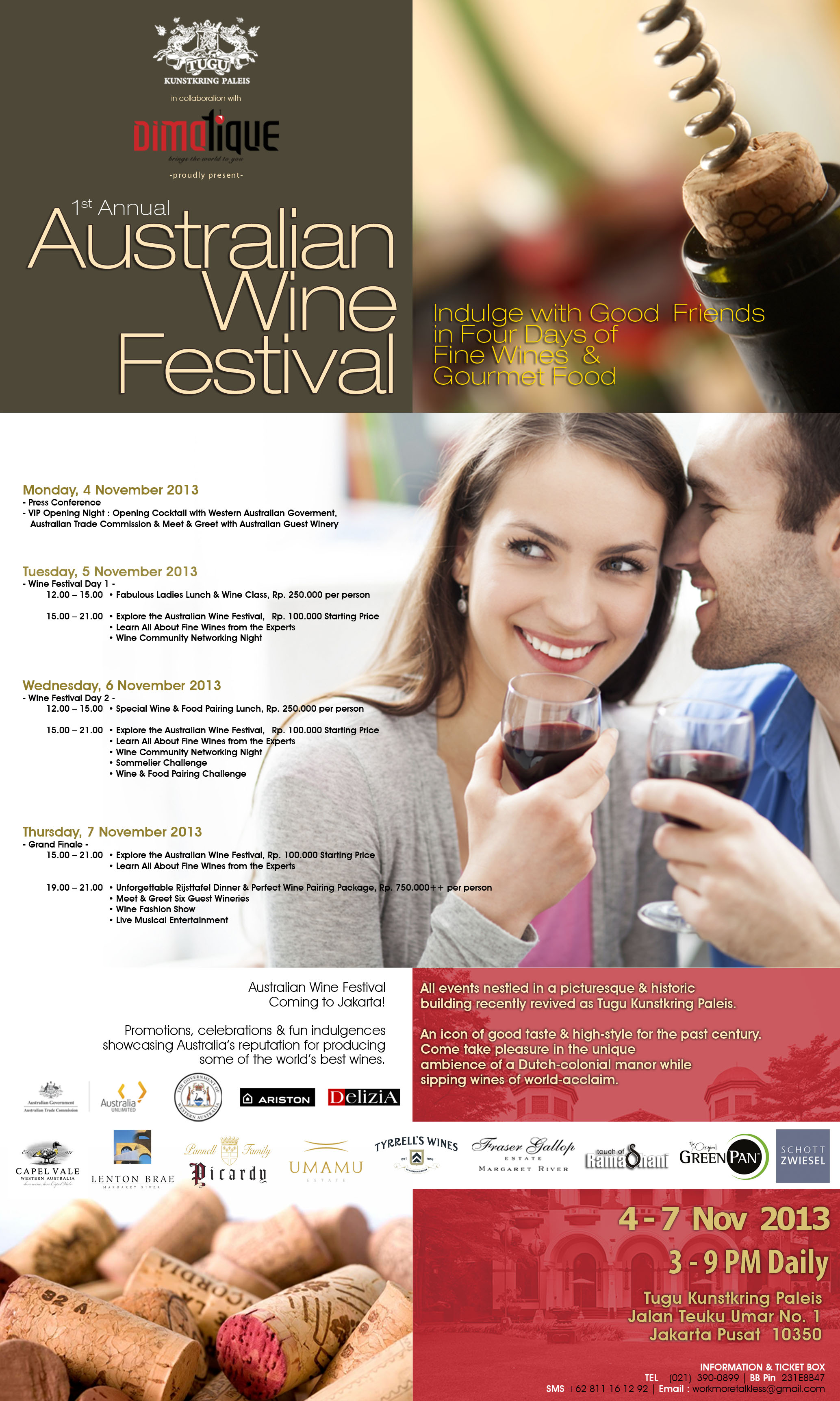 dimotique 1st annual australian wine festival at tugu kunstkring paleis