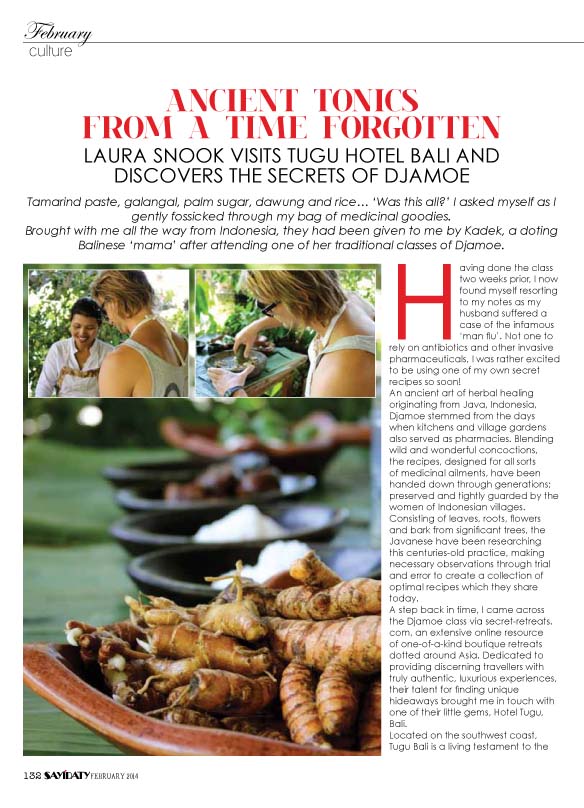 ancient tonics from a time forgotten - laura snook visits tugu hotel bali and discovers the secrets of djamoe