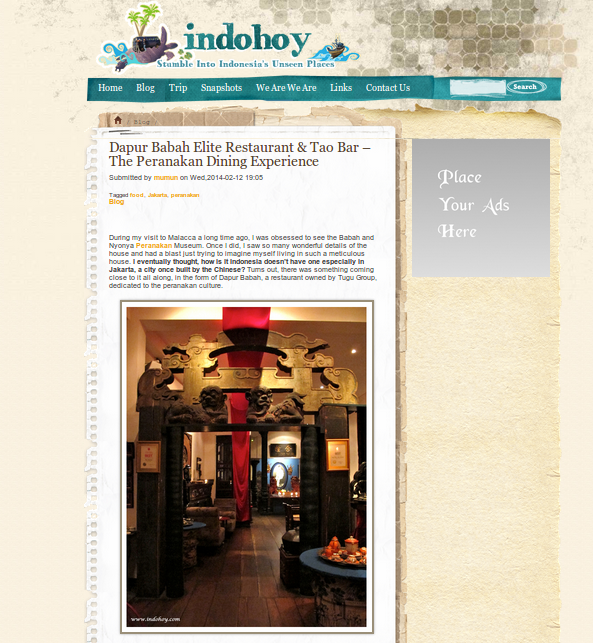 indohoy - dapur babah elite restaurant and tao bar - the peranakan dining experience