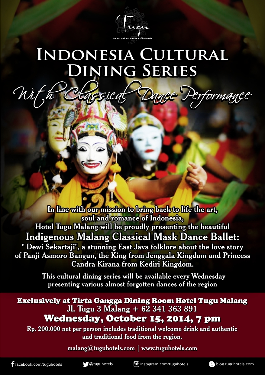 indonesia cultural dining series with classical dance performance exclusively at tirta gangga dining room hotel tugu malang