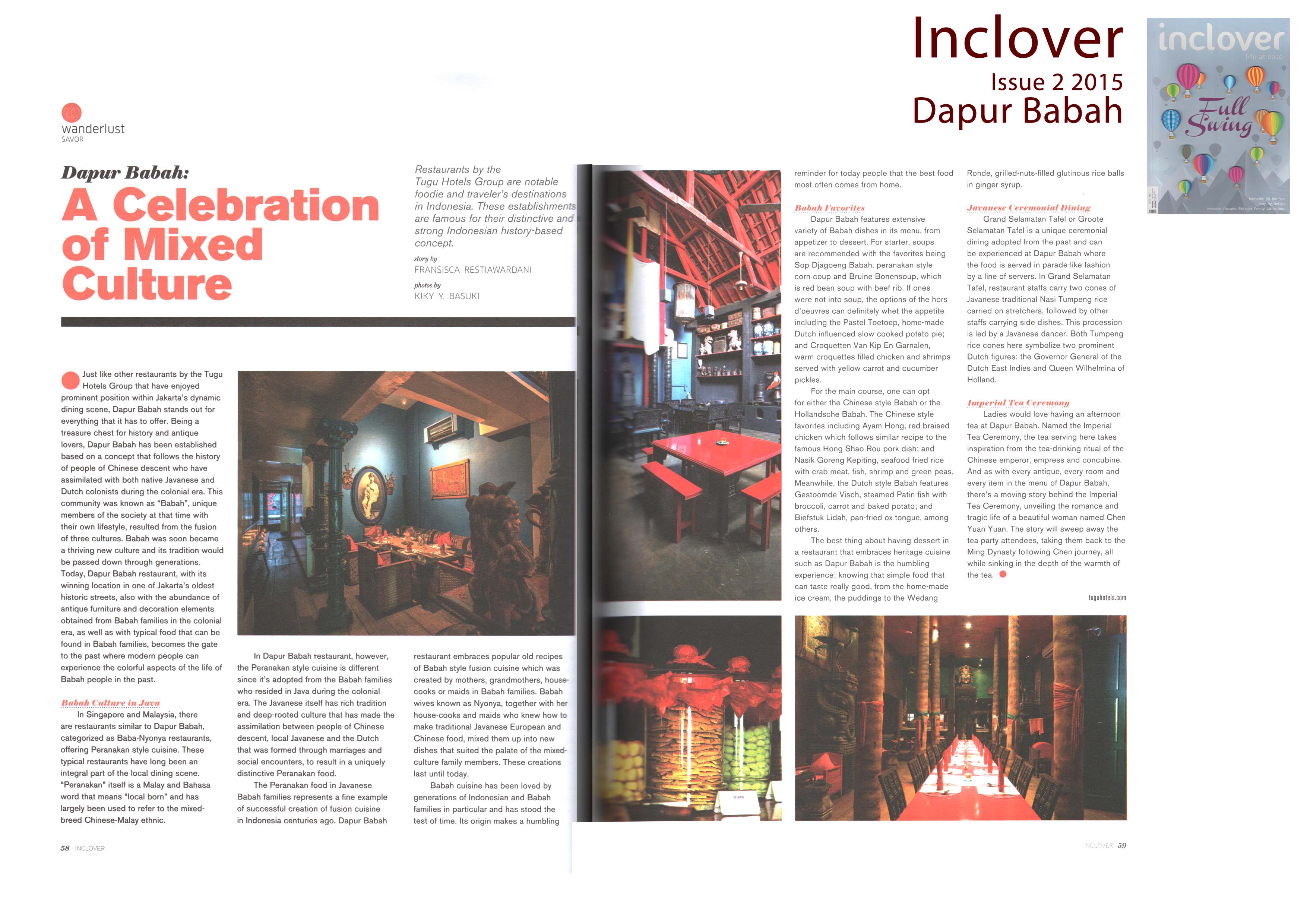 A Celebration of Mixed Culture - Dapur Babah - Inclover Issue 2 2015
