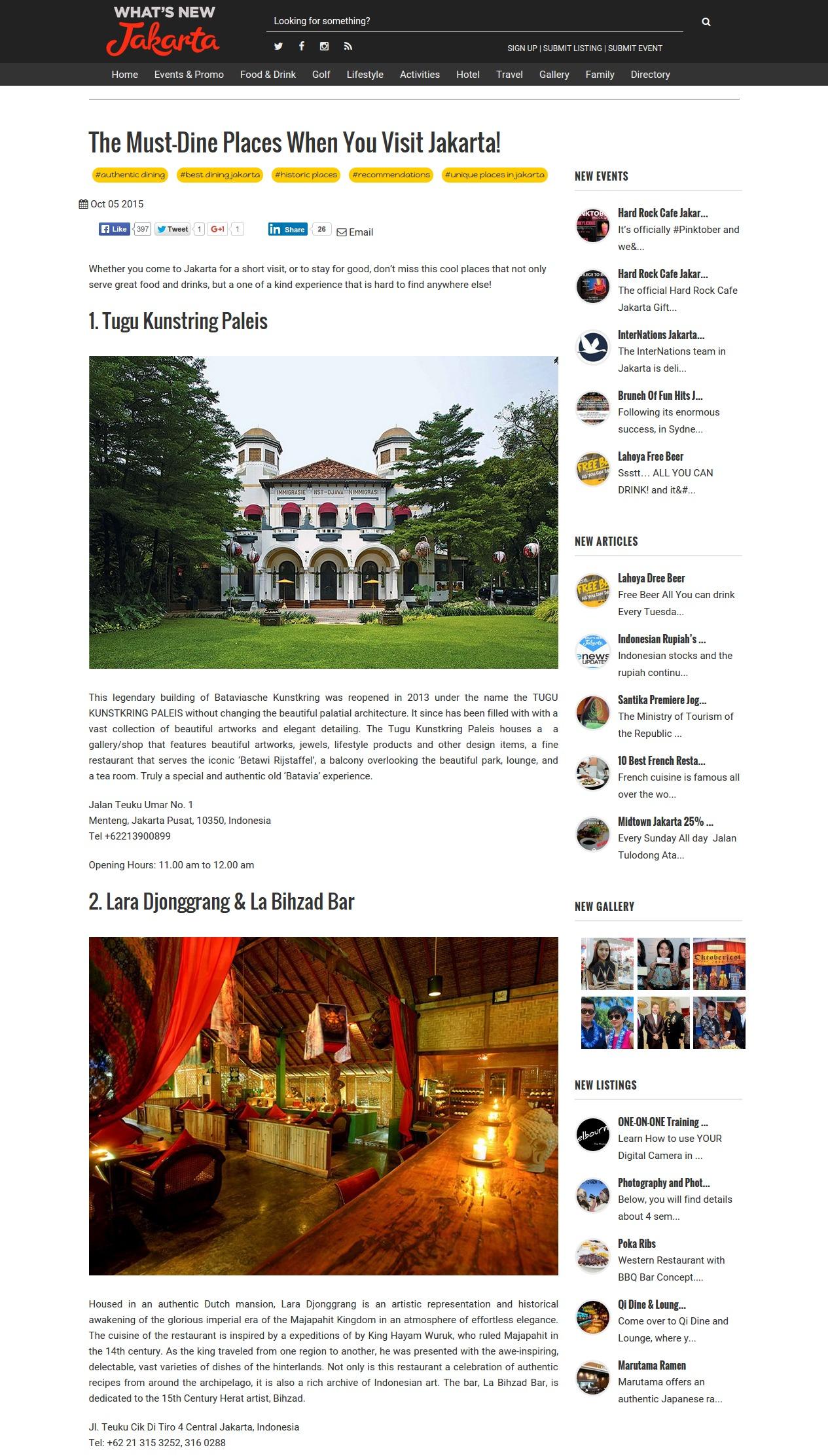 The Must Dine Places When You Visit Jakarta Whats New Jakarta