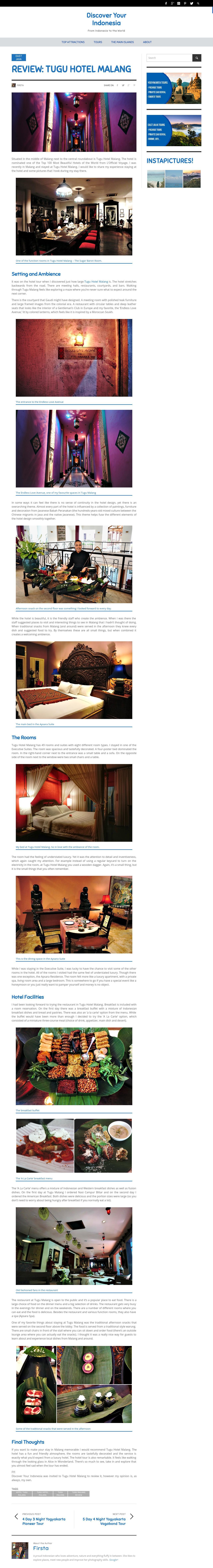 Review: Tugu Hotel Malang - discoveryourindonesia.com - Tugu Hotels & Restaurants